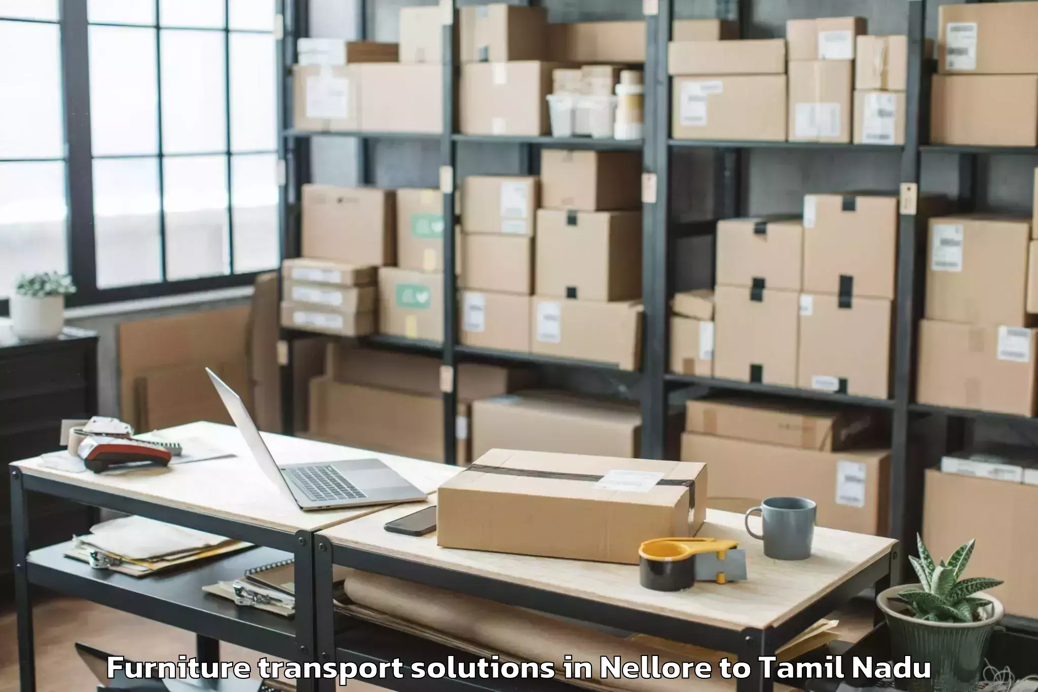 Book Your Nellore to Kamarajar Port Furniture Transport Solutions Today